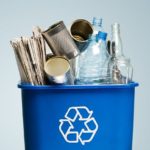 Closeup of Recycling Bin of Mixed Recyclable Materials